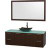 Amare 60 In. Single Espresso Bathroom Vanity, Green Glass Top, Black Granite Sink, 58 In. Mirror